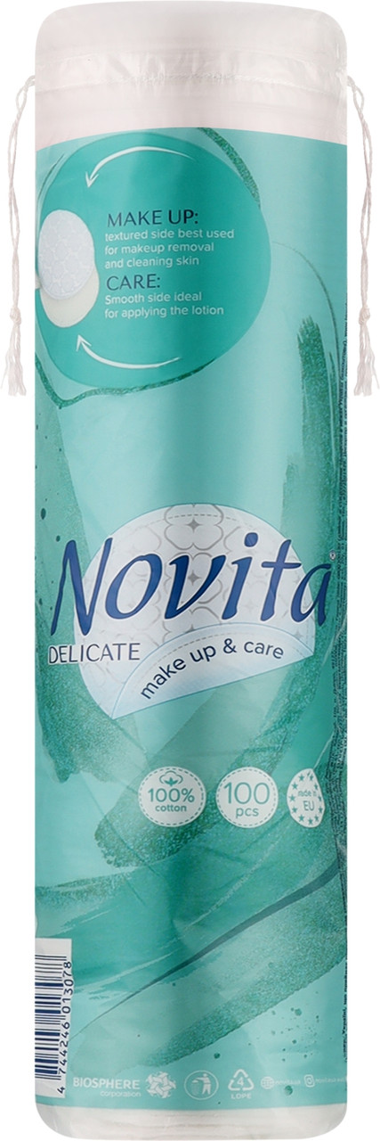 Ватні диски косметичні Novita Delicate 100 шт, фото 1