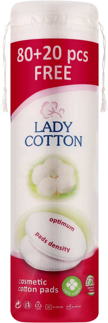 Ватні диски косметичні Lady Cotton 80+20 шт, фото 1