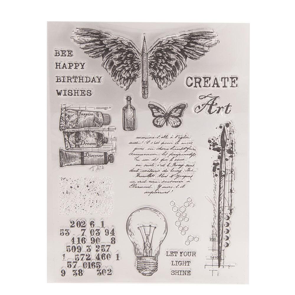 Набір силіконових штампів для скрапбукінгу CHT116, фото 1