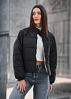 Куртка Жіноча Двостороння Стаф Чорна Й Світло-сіра Демісезонна Синтетична Staff Huxy Black & Light Gray Shopingo