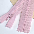 Потаємна блискавка 18см Китай нейлонова основа колір рожевий