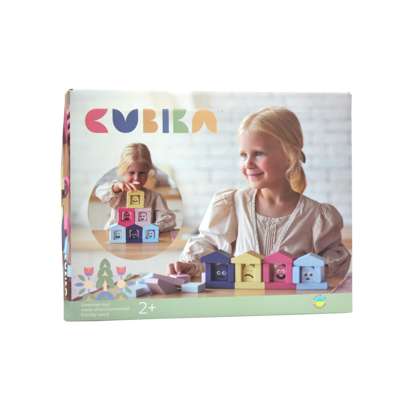 Дерев'яний конструктор "Кольорові будиночки", фото 1