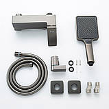 Змішувач для ванни FRAP F3276-9, збройова сталь, фото 4