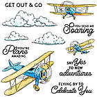 Набір силіконових штампів для скрапбукінгу Літак CHT184, фото 2