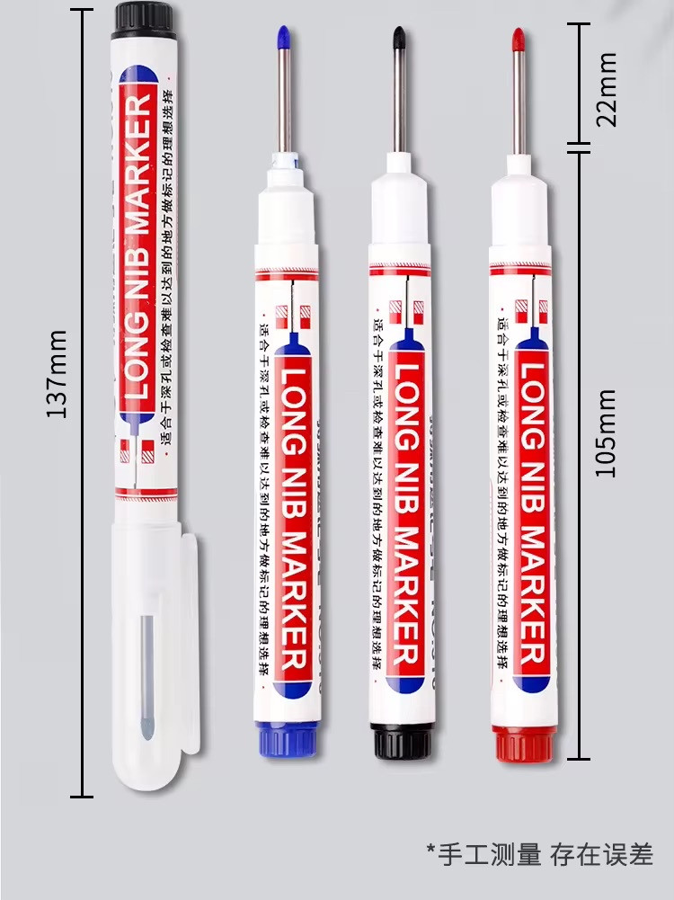 Білий будівельний маркер з довгим носиком 20 мм, фото 1