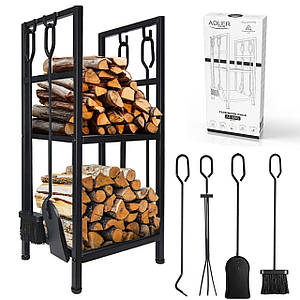 Підставка під дрова Adler AD 6815 black, з набором інструментів