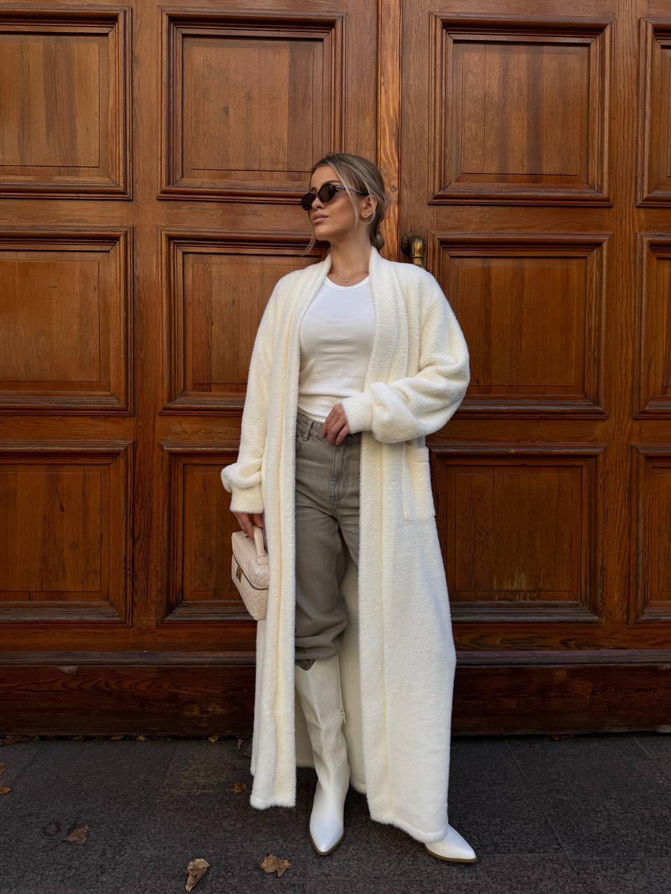 Жіночий подовжений осінній кардиган, фото 1