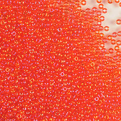 Бісер чеський Preciosa 91050, прозорий райдужний, малиновий (10 г)