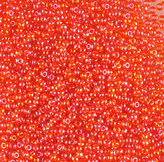 Бісер чеський Preciosa 91030, прозорий райдужний, помаранчевий (10 г)