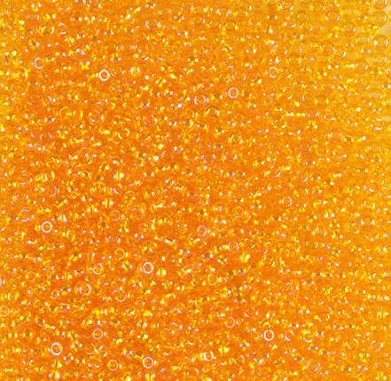 Бісер чеський Preciosa 81060, прозорий райдужний, світло-помаранчевий (10 г), фото 1