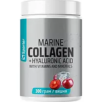 Морський рибний колаген Sporter Marine Collagen + Hyaluronic Acid - 300 г - вишня