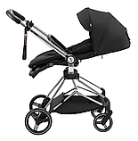 Коляска 2 в 1 Bair Moon Silver Edition MS-01 чорний, фото 3