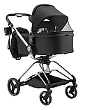 Коляска 2 в 1 Bair Moon Silver Edition MS-01 чорний, фото 6