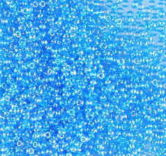Бісер чеський Preciosa 61150, прозорий райдужний, бірюзово-блакитний (10 г)