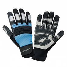 Рукавички робочі світловідбивні посилені Lahti Pro 2807 10 (XL) Чорно-сині