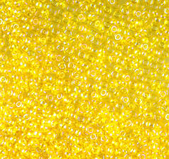 Бісер чеський Preciosa 81010, прозорий райдужний, жовтий (10 г)