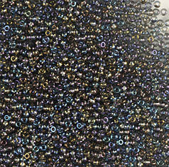 Бісер чеський Preciosa 41010, прозорий райдужний, сірий (10 г)