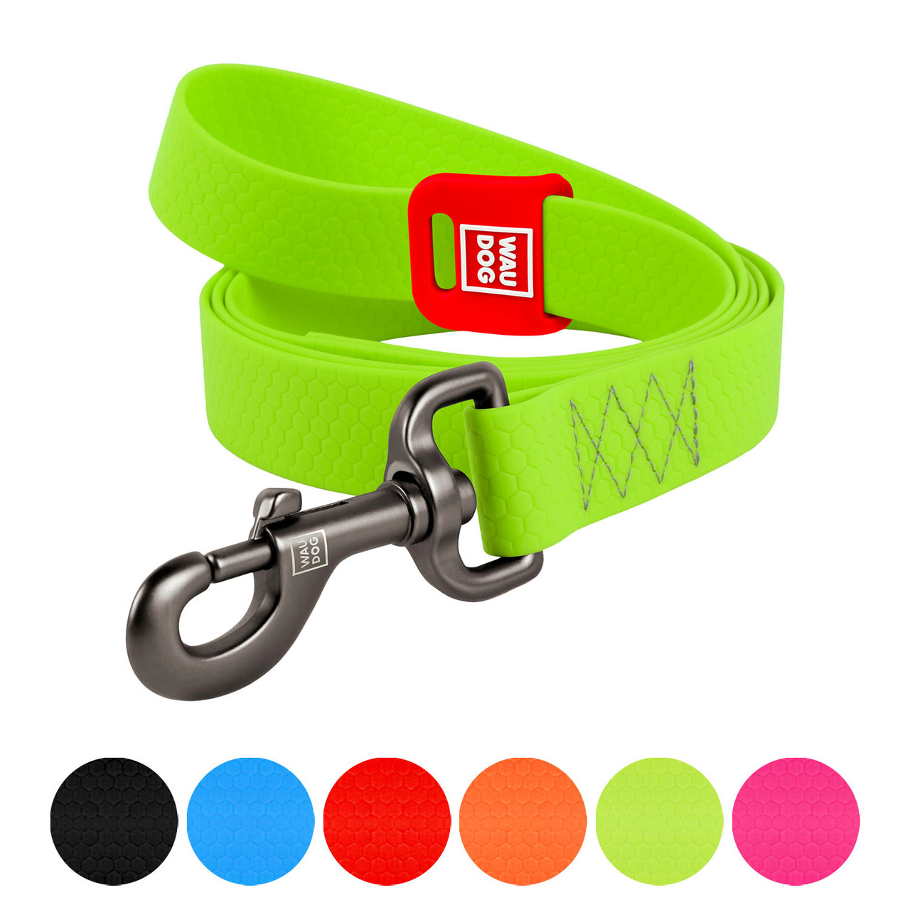 Повідець для собак водостійкий WAUDOG Waterproof, L-XXL, Ш 25 мм, Д 500 cм, салатовий, фото 1