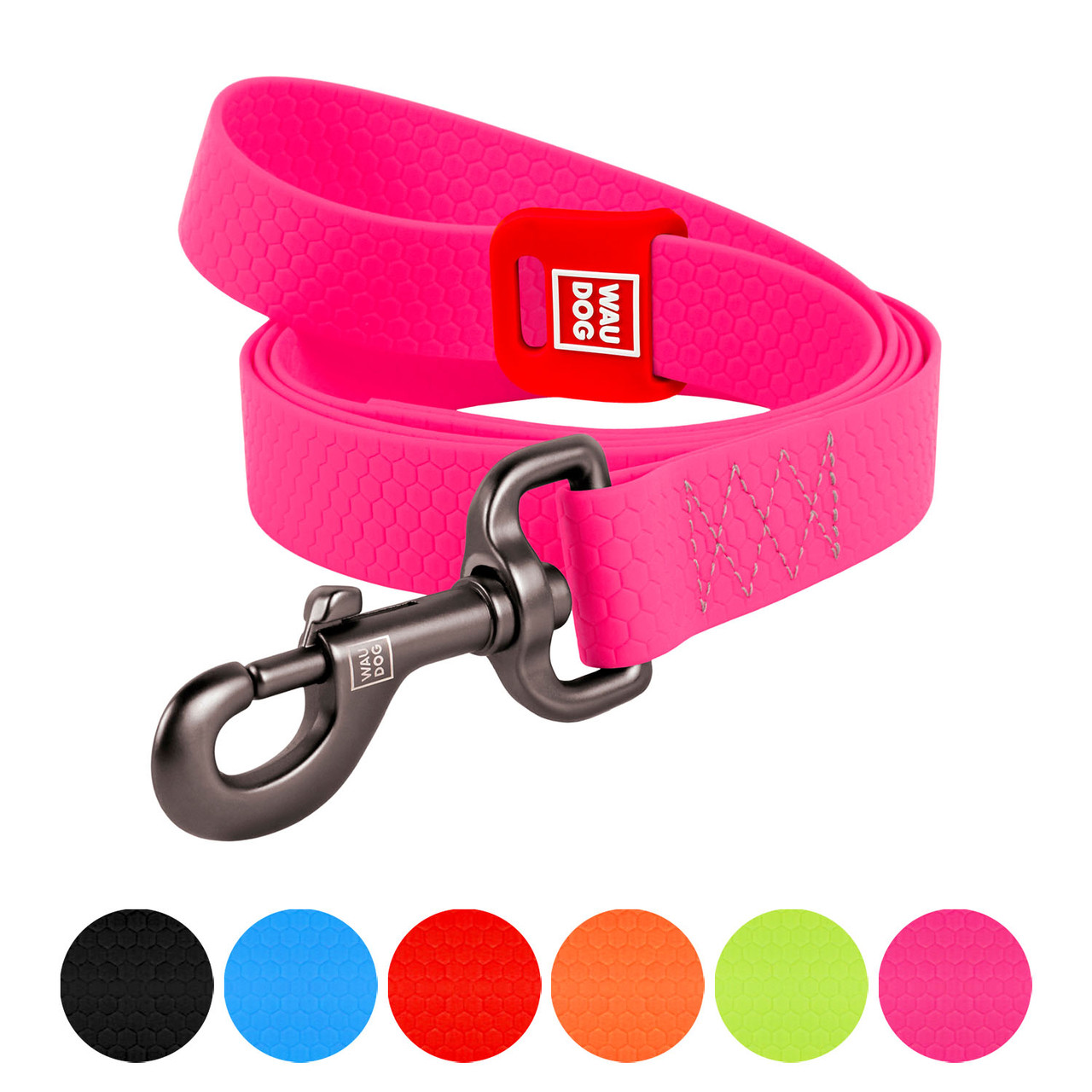 Повідець для собак водостійкий WAUDOG Waterproof, L-XXL, Ш 25 мм, Д 500 cм, рожевий, фото 1