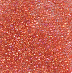 Бісер чеський Preciosa 07122, прозорий райдужний, темно-рожевий (10 г)