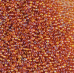 Бісер чеський Preciosa 11090, прозорий райдужний, коричневий (10 г)
