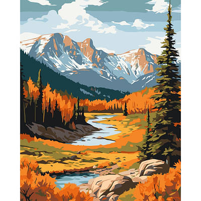 Картина за номерами 40х50 см. Осінь в горах AC11043