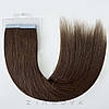 Натуральне Слов'янське Волосся на Стрічках 40 см 100 грам, Холодний Шоколад №4В, фото 4
