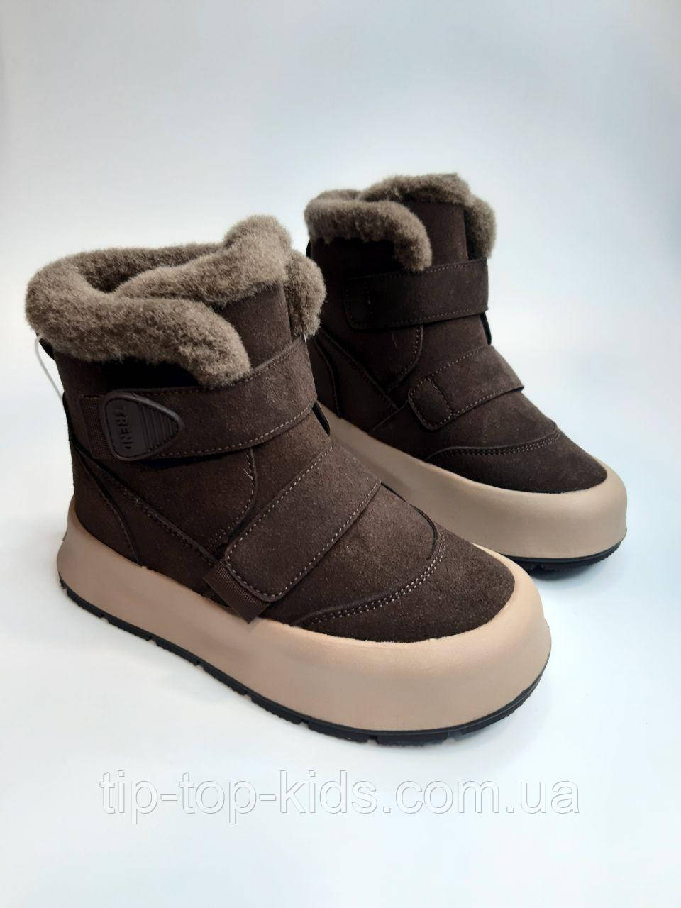 Зимові черевики для дівчинки Bi&Ki 01426 B коричневі р.32-37, фото 1