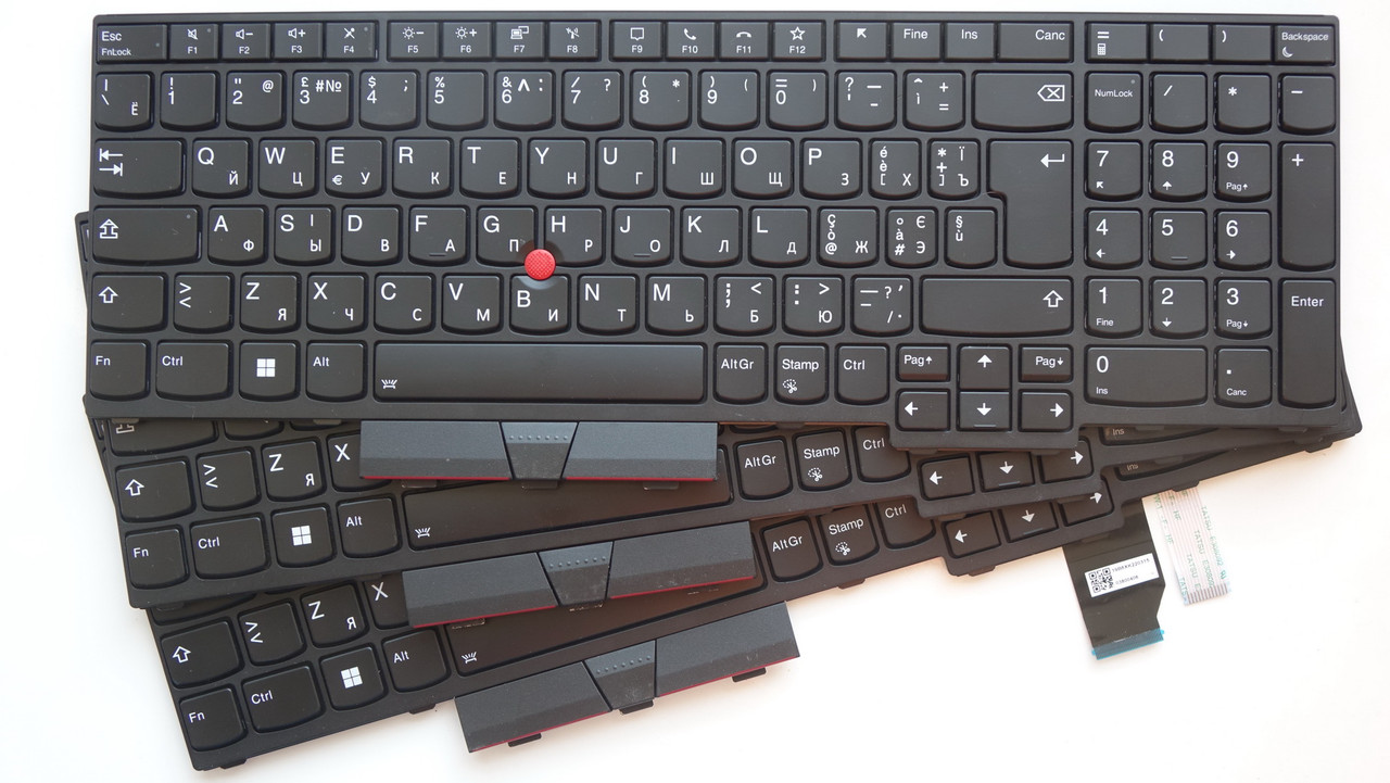 Клавіатура для Lenovo Thinkpad T15p, P15v, P15, P17, L15, T15g (UA/RU, Підсвічування, Рамка, Трекпоінт) ОРИГІНАЛ, фото 1