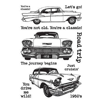 Набір силіконових штампів для скрапбукінгу Машина CHT185