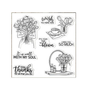 Набір силіконових штампів для скрапбукінгу Тюльпани CHT186