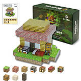Майнкрафт конструктор магнітний Minecraft Magnetic Cube «Хатина з цегли» 122 кубиков, фото 2
