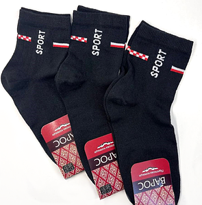 Шкарпетки підліткові Sport чорні 21-23 р. (12 пар!) (Демісезонні) Варос