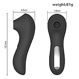 Кліторальний стимулятор з вакуумом, Чорний вібратор для сосків та клітора, Інтимні іграшки, фото 3