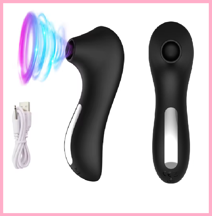 Кліторальний стимулятор з вакуумом, Чорний вібратор для сосків та клітора, Інтимні іграшки, фото 1