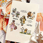 Набір силіконових штампів для скрапбукінгу Діти-квіти CHT188, фото 3