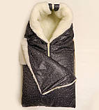 Зимовий конверт на хутрі під овчину в коляску, на санки, фото 3