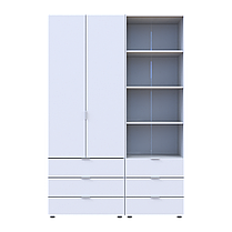 Шафа для одягу Doros Гелар Білий 2ДСП з пеналом 137.5х49.5х203.4 (42005162), фото 4