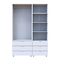 Шафа для одягу Doros Гелар Білий 2ДСП з пеналом 137.5х49.5х203.4 (42005162), фото 5