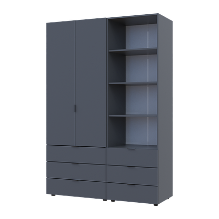 Шафа для одягу Doros Гелар Графіт 2ДСП з пеналом 137.5х49.5х203.4 (42005168), фото 1