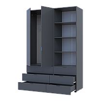 Шафа для одягу Doros Гелар Графіт 2ДСП з пеналом 137.5х49.5х203.4 (42005168), фото 2