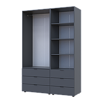 Шафа для одягу Doros Гелар Графіт 2ДСП з пеналом 137.5х49.5х203.4 (42005168), фото 3