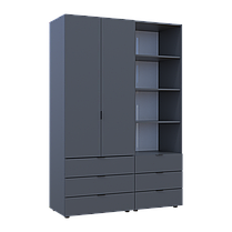 Шафа для одягу Doros Гелар Графіт 2ДСП з пеналом 137.5х49.5х203.4 (42005168), фото 4