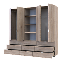 Шафа для одягу Doros Гелар Дуб сонома 2+2ДСП з пеналом 215х49.5х203.4 (42005183), фото 2