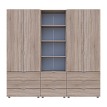 Шафа для одягу Doros Гелар Дуб сонома 2+2ДСП з пеналом 215х49.5х203.4 (42005183), фото 4