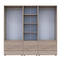 Шафа для одягу Doros Гелар Дуб сонома 2+2ДСП з пеналом 215х49.5х203.4 (42005183), фото 5