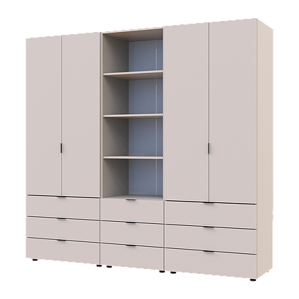 Шафа для одягу Doros Гелар Кашемір 2+2ДСП з пеналом 215х49.5х203.4 (42005177), фото 1