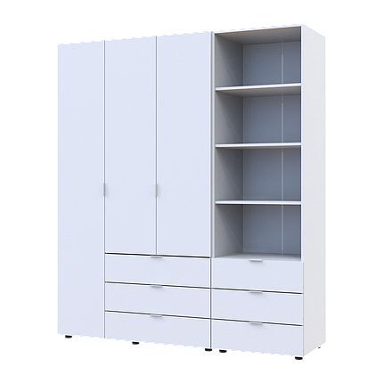 Шафа для одягу Doros Гелар Білий 3ДСП з пеналом 176.2х49.5х203.4 (42005163), фото 1