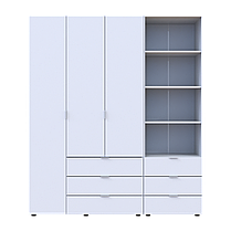 Шафа для одягу Doros Гелар Білий 3ДСП з пеналом 176.2х49.5х203.4 (42005163), фото 5