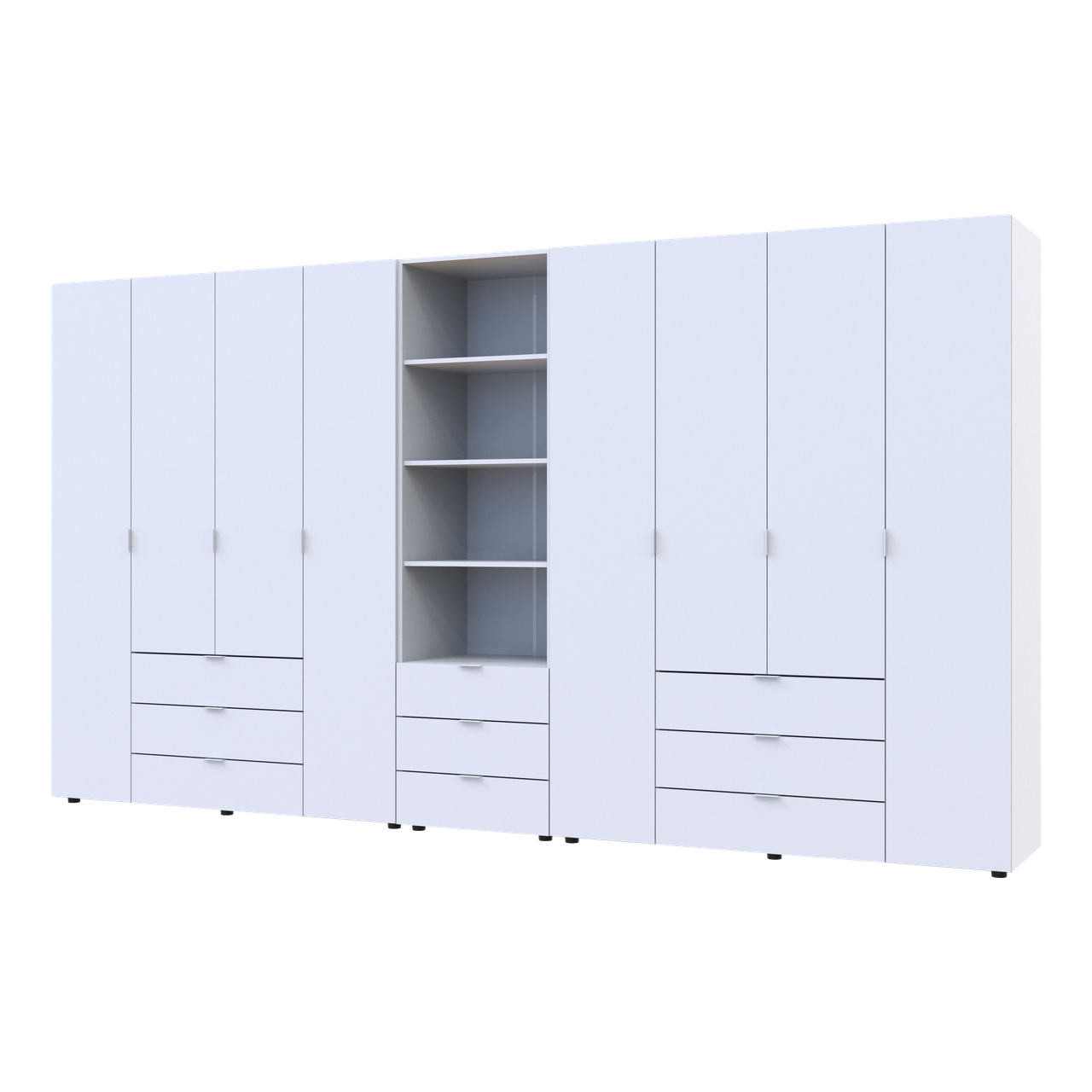 Шафа для одягу Doros Гелар Білий 4+4ДСП з пеналом 370х49.5х203.4 (42005167)